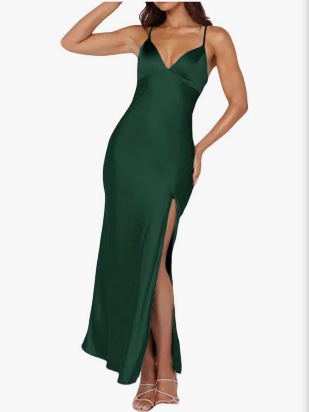 Slip Satin Maxi Dress with Side Slit